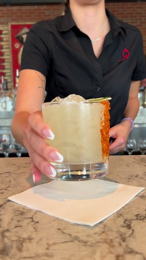 drinks at the bar? don’t mind if we do. 📽️: fire for the haters - espolòn reposado tequila, ancho reyes green poblano liqueur, house made sour mix, tajin seasoned rim, lime, and an *optional* mezcal float | Matchbox Restaurants