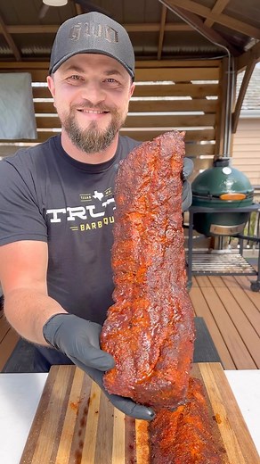 I love saucy ribs but these dry rubbed ribs were delicious. I mopped them every 20-30 minutes to keep the outside nice and wet and they were so good! Full recipe is on my site. #bbqribs #dinner #delicious #recipe #grillinwithdad #tasty | Grilling with dad
