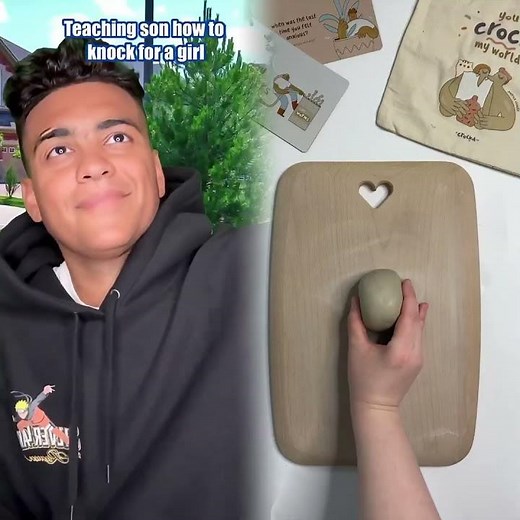 Teaching son how to knock for a girl…🤦🏽‍♂️😂 #comedy ​⁠‬ #shorts