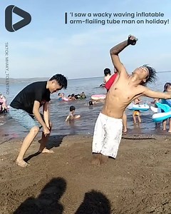 'I can't believe I spotted a wacky waving inflatable arm-flailing tube man at the beach' 😂👏🏼 | IGV