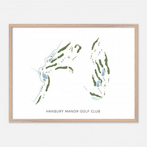 Hanbury Manor Golf Club à Ware, Angleterre - Carte aquarelle moderne | Cadeau golfeur, oeuvre d'art murale de golf, impression d'affiche de golf, aménagement du parcours - Etsy France