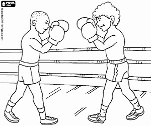 The boxers in the boxing ring coloring page printable game
