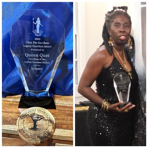 Queen Quet, Chieftess of the Gullah/Geechee Nation received the inaugural "Legacy Guardian Award" presented at the "Celebration of Womanhood & Culture" by the "Then the Sun Rose Retreat." www.QueenQuet.com www.GullahGeecheeNation.com | Gullah/Geechee Nation