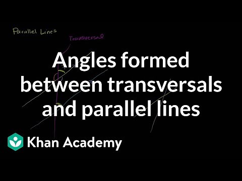 Angles formed between transversals and parallel lines | Geometry | Khan Academy