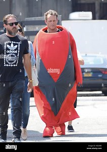 Pregnant Behati Prinsloo visits husband Adam Levine on the set of his new music video in downtown Los Angeles. Actor Vince Vaughn is also seen on the set wearing a pokemon costume for a cameo in the scene.  Featuring: Vince Vaughn Where: Los Angeles, Cali Stock Photo - Alamy