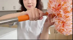 CaperuGreod 360 Rotatable Adjustable Cleaning Mop - Orange Coral Fleece Head - Wall & Floor Cleaning