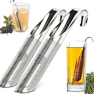 Tea Strainers for fine loose tea - Stainless Steel Tea Diffuser Stainless Steel Tea Ifuses for Loose Tea, Rose, Coffee, Spices, Long-Handle Tea Filter Stick Pipe Tea Steeper Strainer (1PC)