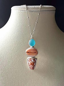 Hawaiian Shell & Sea Glass Necklace: Sterling Silver Cowrie Pendant - Etsy