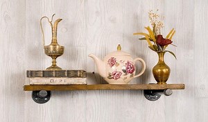 [Hot Item] Bsp Thread Bracket Floor Flange Pipes Steampunk Furniture Pipe Flange Floating Shelf Black