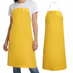 Kleen Chef Vinyl Bib Apron with Adjustable Neck, Waterproof and Oilproof, Large, Yellow