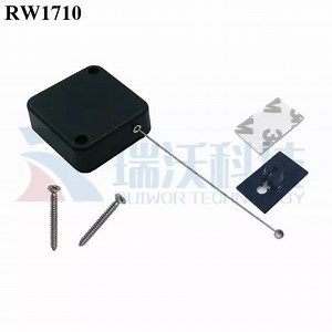 [Hot Item] Square Retractable Security Tether with 25X15mm Rectangular Adhesive ABS Plastic Plate