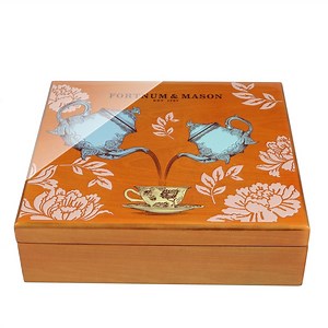 [Hot Item] Wholesale Factorary Price Handcrafted Twinings Black Deluxe Compartment Wooden Tea Gift Packaging Box 12 Compartment