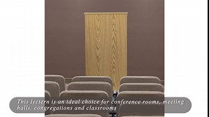 Offex Stand-Up Wood Lectern in Oak Finish