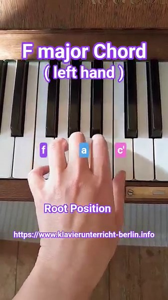 Fmajor Chord Root Position - left hand / F-Dur Akkord Grundstellung - linke Hand