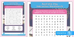 Australia Day Interactive Word Search