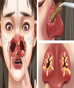 Satisfying Treatment of a large nostril perforation abscess in a tribal girl | SUPER CLIPS