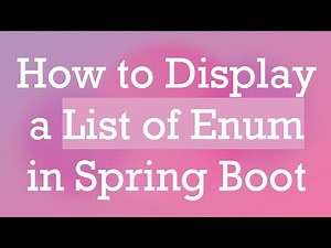 How to Display a List of Enum in Spring Boot