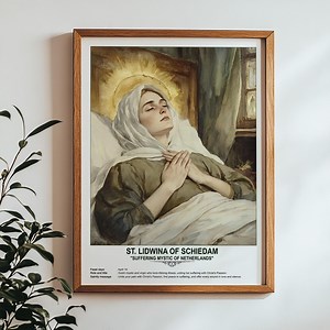 St. Lidwina of Schiedam, Sacred Art, Religious Wall Art for Families, Patron Saint, Housewarming Gift. - Etsy