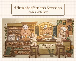 Animated Bakery Theme Stream Screens: Cozy Twitch/youtube Graphics (digital Download) - Etsy