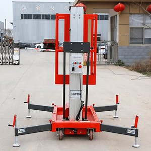 [Hot Item] Small Aerial Mobile Lift Hydraulic Single Mast Aluminum Alloy Man Lift Electric Mast Climbing Portable Aerial Work Platform