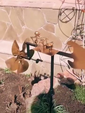 Handmade Metal Drummer Windmill - Wind-Powered Kinetic Sculpture with Sealed Bearings, Outdoor Yard Art for Garden, Lawn & Patio Decor, Weather-Resistant Metal Bracket Included (2 Pcs)