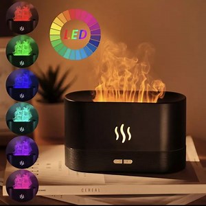 ESD - Luxe Gekleurde LED Sfeerlamp met geïntegreerde Aroma Diffuser - Vlamlamp -... | bol