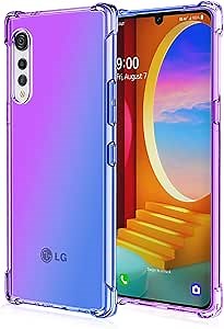 Case for LG Velvet/LG Velvet 5G Colorful Clear Soft TPU Phone Case, LG Velvet 6.8Inch Slim Fit Protective Cover [Airbag Reinforced Corners](Purple Blue)