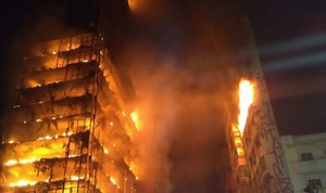Horrifying FIRE engulfs tower block in Brazil