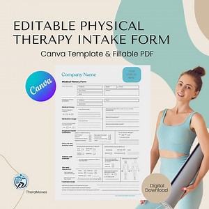 Physical Therapy Intake Form | Editable Canva Template (fillable PDF) - Etsy