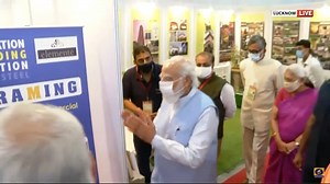 Proud Moment for EPACK Prefab! It was an honor to have Prime Minister Shri Narendra Modi, Defence Minister Shri Rajnath Singh, and Chief Minister of UP Shri Yogi Adityanath visited our stall today at the Lucknow Indian Housing Technology conference-cum-expo titled “Azadi@75. Seen here is the PM briefly checking out the products on display, with our Director Mr.Nikhil Bothra showing him around the stall. Video clip taken from Doordarshan live #Indianhousingtechnologymela #pmvisit #proudmoment #ep