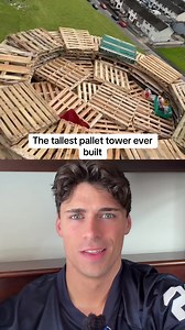 They’re building the tallest stack of pallets in the world #craigyhill #pallets #foryou