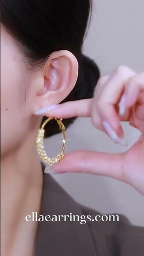 Elegant Sparkly Gold Large Hoop Earrings #earrings #jewelry