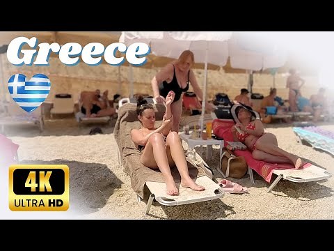 GREECE 4K Bikini Beach Walk | Walking Along the Hanioti Beach with Bikini Beach Walk