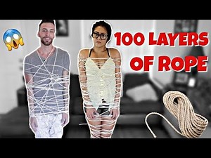 100 LAYERS OF ROPE ESCAPE CHALLENGE!! **BEAT THE TIME**