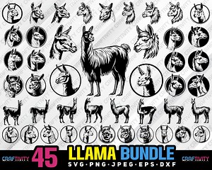 Llama Vector Silhouette Bundle (svg, Png, Jpg, Eps, Dxf) (digital Download) - Etsy