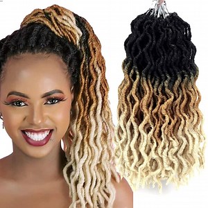 [Hot Item] Synthetic Gypsy Locs Extension Braids Wavy Curly Crochet Braids Hair Goddess Faux Gypsy Hair Locs Wholesale Crochet Braid
