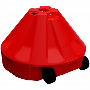 Plasticade® Roll-a-Post 18" x 12" Red Fillable Plastic Base with Wheels for Plasticade® RAP Power Posts RAP18R