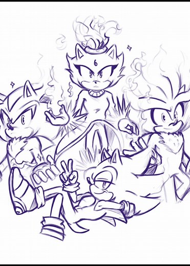 TIME TO GO SUPER #sonicthehedgehog #shadowthehedgehog #silverthehedgehog #blazethecat #sega #supersonic #fyp #art #sonicart