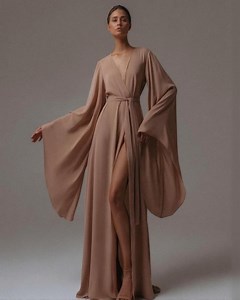 Wedding Silk Bridal Night Gown, Custom Bell Sleeve Kimono, Bridesmaid Gift, Lounge Wear Nightgown - Etsy UK