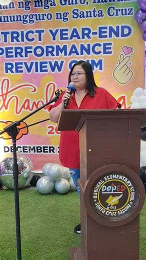 3.4K views · 149 reactions | DepEd Santa Cruz District Year-End Performance Review cum Thanksgiving 2024 ❤️ #Christmas2024 #Teachers #SantaCruz #Laguna #KalingaAtAgapay #AbogadaNgMasa #KaAgapayNgLaguna #KaAgapaySaTagumpay | Atty Karen Agapay | Facebook