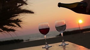 Pouring Two Glasses Wine Sunset Aperitif Stock Footage Video (100% Royalty-free) 7523005 | Shutterstock