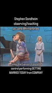 Stephen Sondheim Masterclass on Getting Married Today from Company | Global Arts and Culture Community