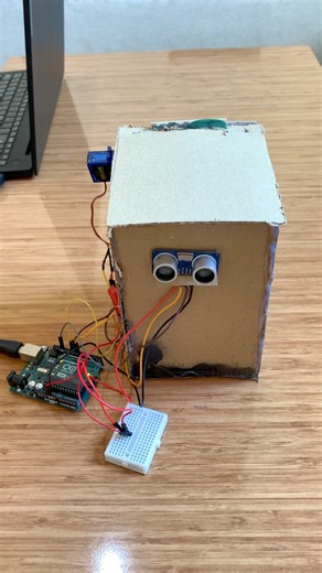 Arduino trash using Arduino Uno, Ultrasonic Sensor and SG90 Servo Motor #arduino #sg90servomotor #ultrasonicsensor | Upload Ideas with Itamar