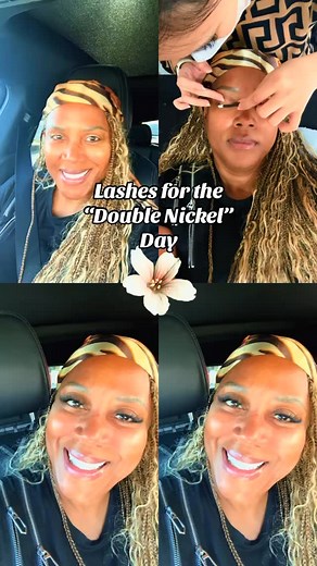 Fresh lashes for the Double Nickel ✨ 55 never looked so soft, pretty, and GROWN-woman confident. 😉💁🏽‍♀️ From bare-faced to getting pampered to that final wink — I’m stepping into this new chapter feeling GOOD. Here’s to celebrating every age, every glow, and every upgrade. 🤍 #genx #50plusandfabulous #blackwomen #scorpioseason #birthday | Kimberly Carter Bowens