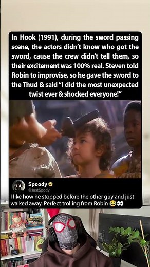 In Hook (1991), Robin Williams pranked everyone