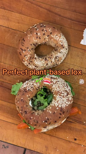Make your own plant-based lox to save the fish! #plantbased #salmon #lox #vegan #recipe