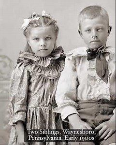 Two Siblings, Waynesboro, Pennsylvania, Early 1900s