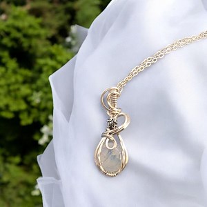 Sterling Silver Wire Wrapped Moonstone Pendant: Gothic Bridal Necklace - Etsy