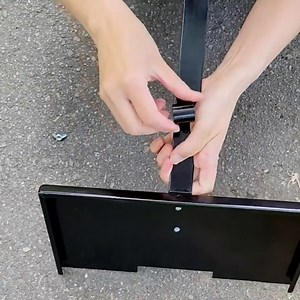 Grave Marker Stand, Memorial Stone for Loved Ones - Steel Memorial Plaque Fits Stone 12''x6'' Removable Flower Tube - with Red Silk Flowers