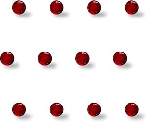 Ruby Pearl, 3mm Beads Balls - 12 Pack - 3mm OD Ruby Pearls for Heat Retention in Lab Experiment, Bracelets, Necklaces, and Crafts